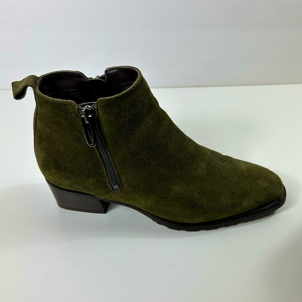 Aquatalia Fantina Womens Weatherproof Herb Olive Suede Booti, Size 8